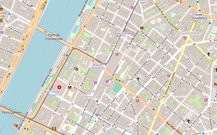 Map of the area around the Archipel Lyon office, 35 rue de Marseille
